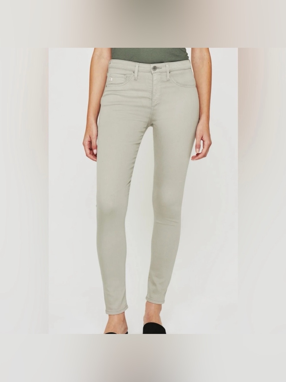 AG Farrah Skinny Crop Seamless High Rise Ankle Jeans - Taupe Size 24